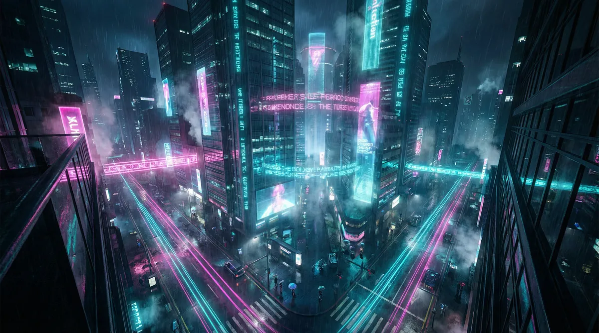 星辰变第三季在线播放免费观看 竖屏短剧平台首页背景 - 赛博朋克都市夜景